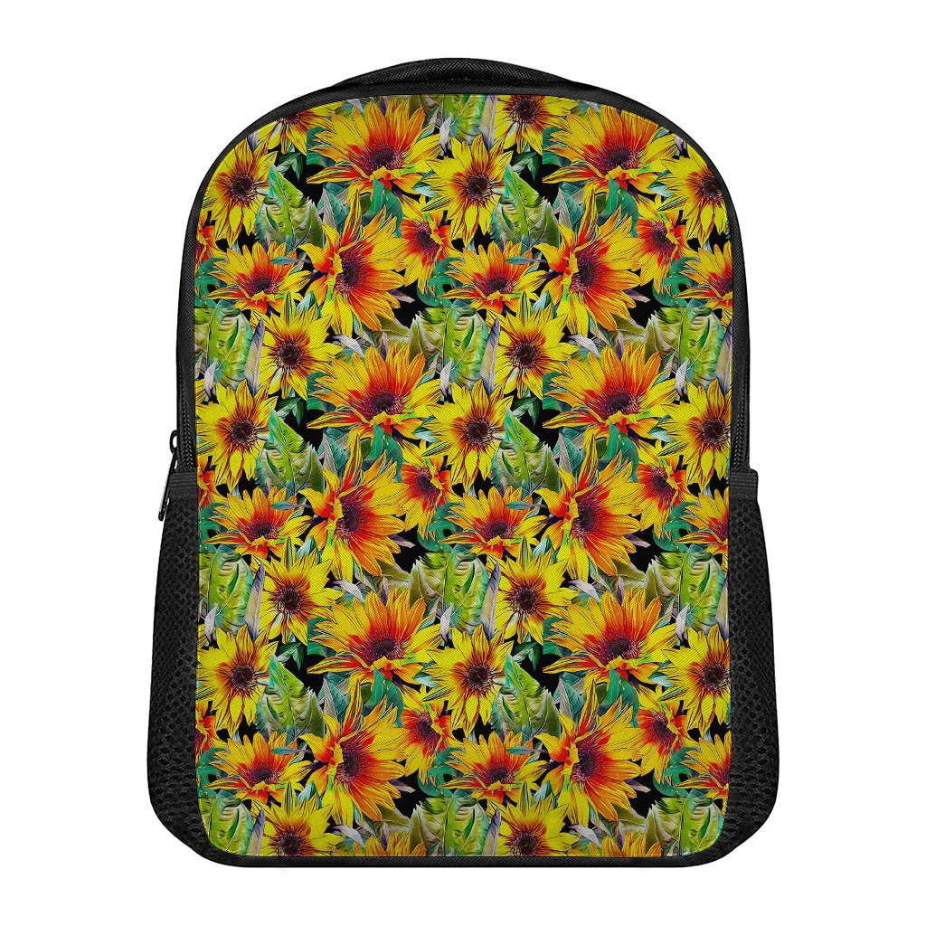 Autumn Sunflower Pattern Print Casual Backpack