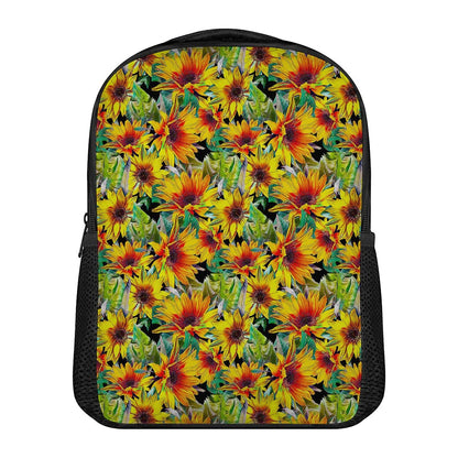 Autumn Sunflower Pattern Print Casual Backpack