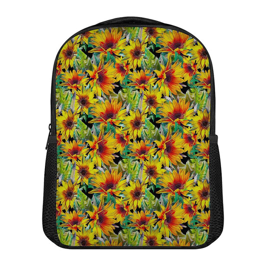 Autumn Sunflower Pattern Print Casual Backpack