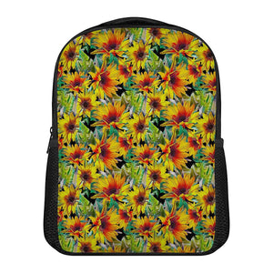 Autumn Sunflower Pattern Print Casual Backpack