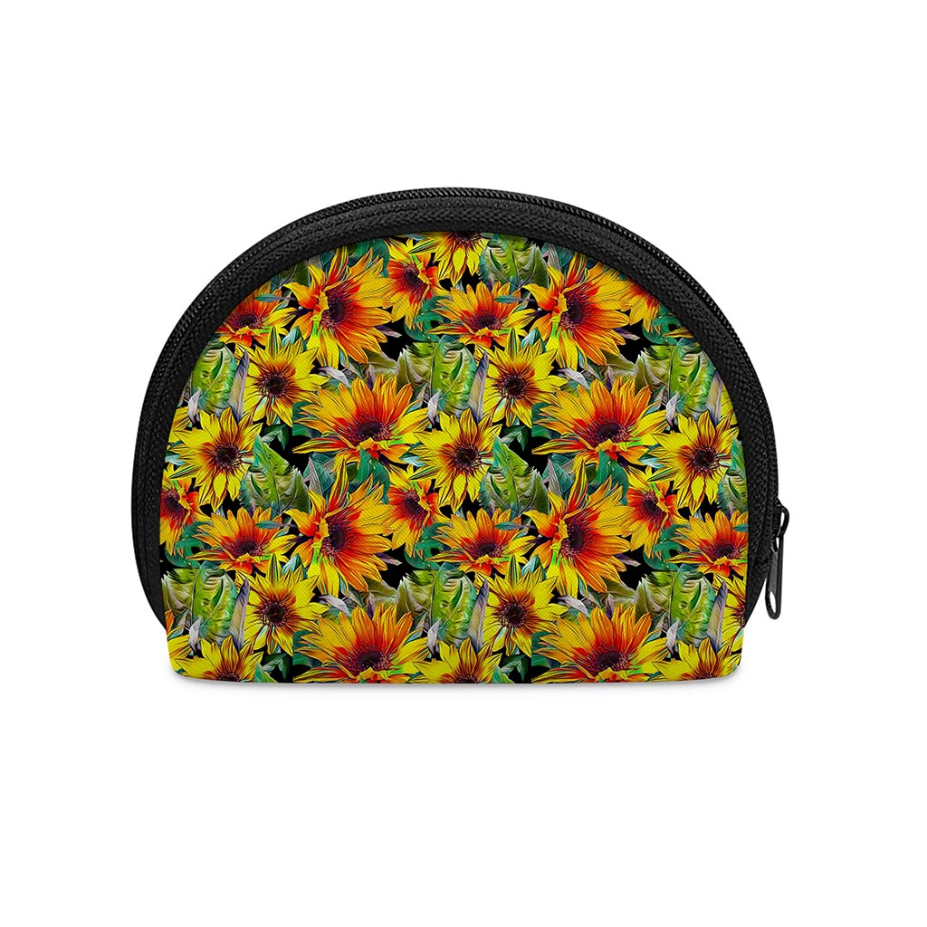 Autumn Sunflower Pattern Print Coin Purse