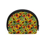 Autumn Sunflower Pattern Print Coin Purse