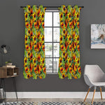 Autumn Sunflower Pattern Print Curtain