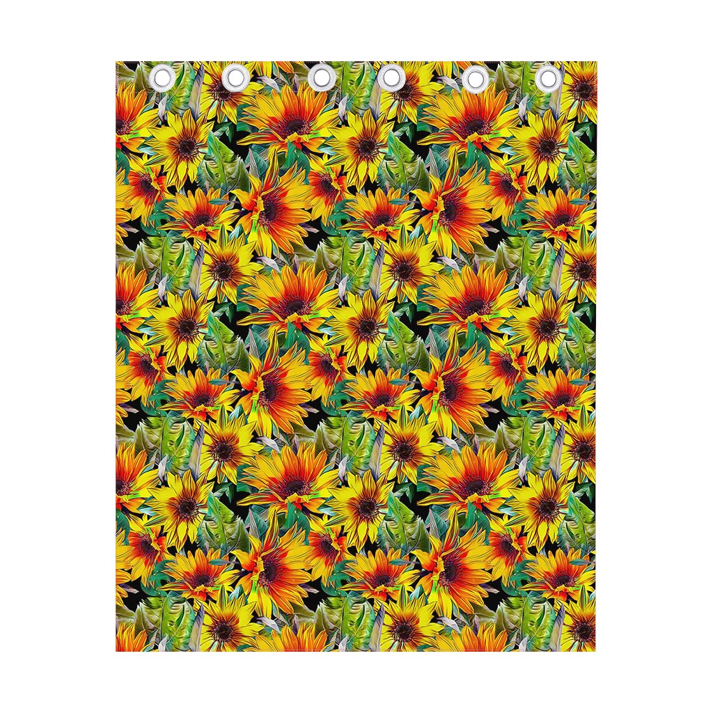 Autumn Sunflower Pattern Print Curtain