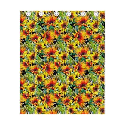 Autumn Sunflower Pattern Print Curtain