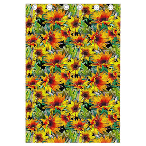 Autumn Sunflower Pattern Print Curtain