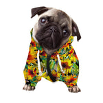 Autumn Sunflower Pattern Print Dog Zip Up Hoodie