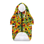 Autumn Sunflower Pattern Print Dog Zip Up Hoodie