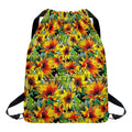Autumn Sunflower Pattern Print Drawstring Backpack