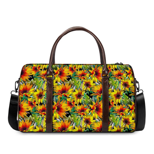 Autumn Sunflower Pattern Print Duffle Bag