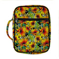 Autumn Sunflower Pattern Print Front Pocket Bible Bag