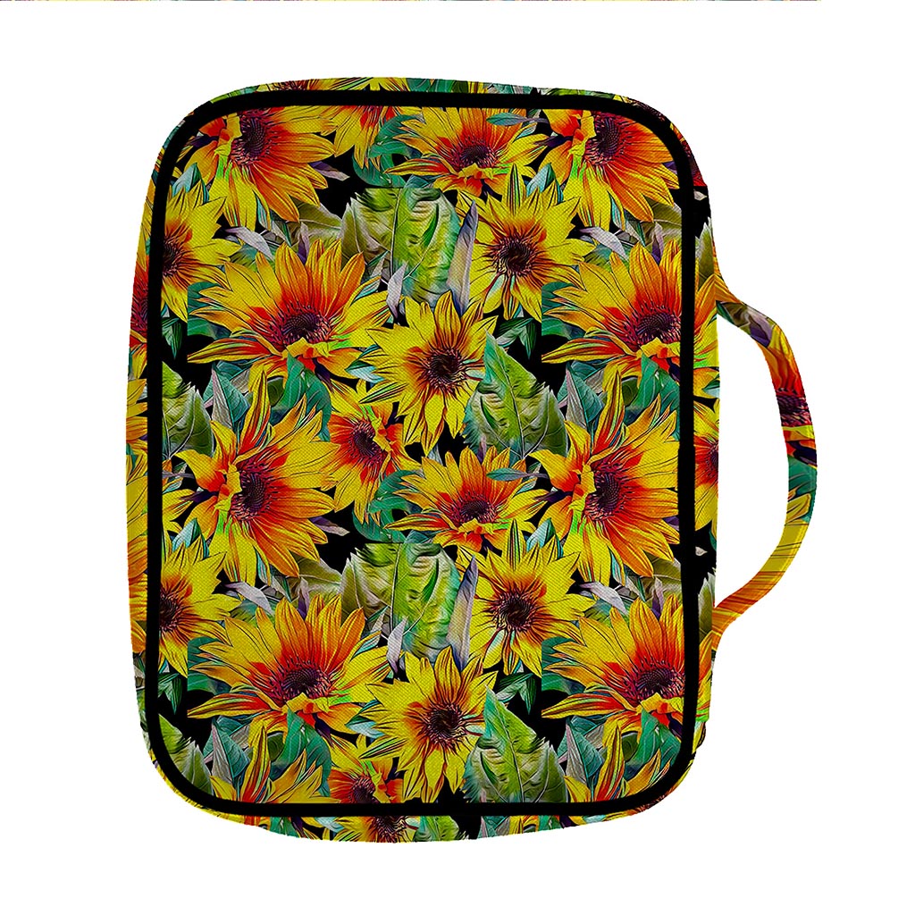 Autumn Sunflower Pattern Print Front Pocket Bible Bag