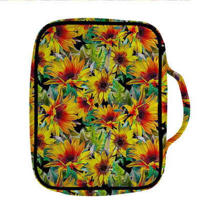 Autumn Sunflower Pattern Print Front Pocket Bible Bag