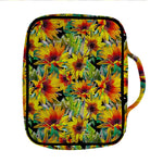 Autumn Sunflower Pattern Print Front Pocket Bible Bag