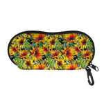 Autumn Sunflower Pattern Print Glasses Case