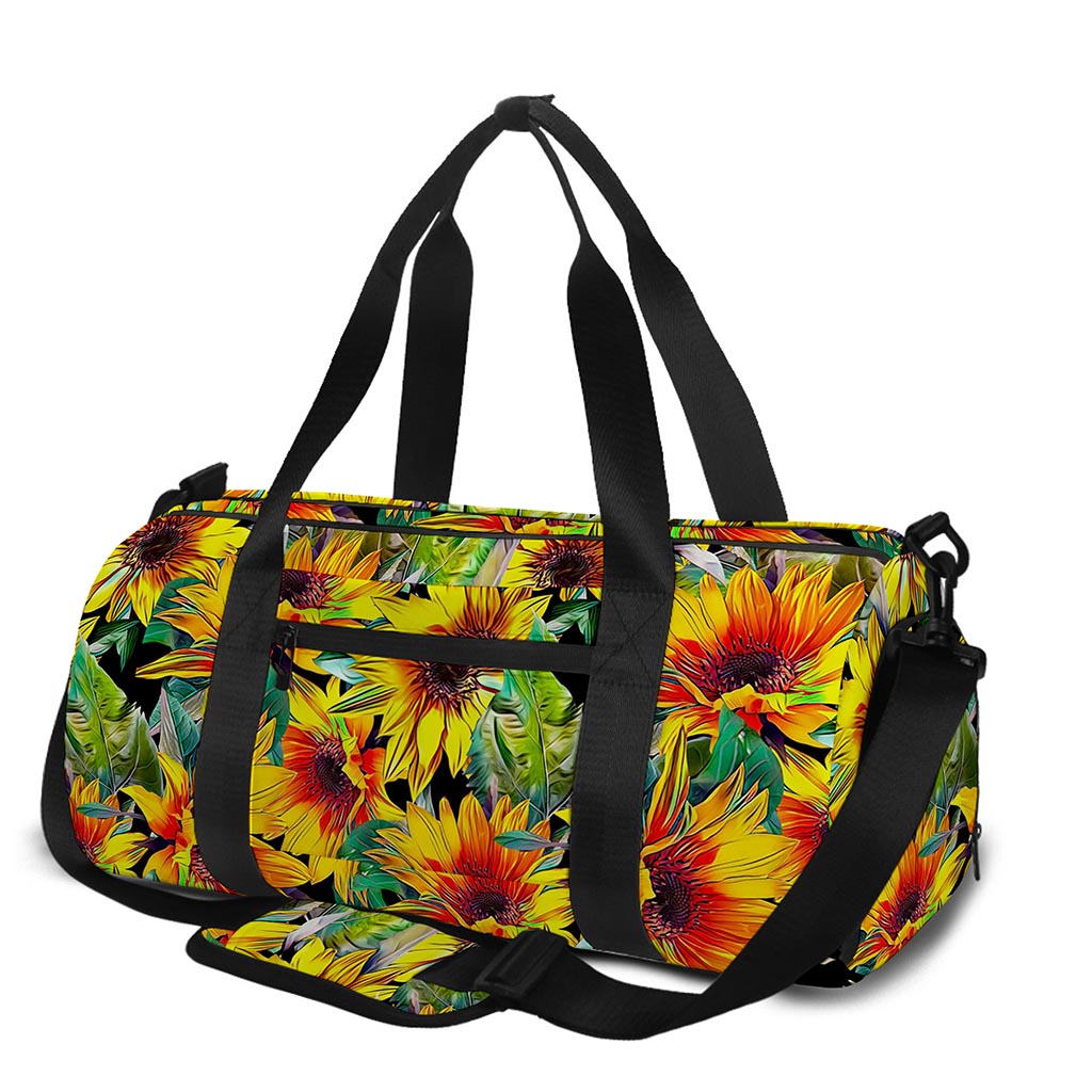 Autumn Sunflower Pattern Print Gym Bag