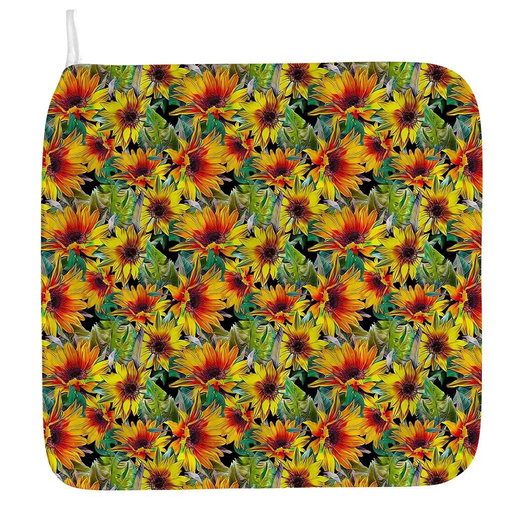 Autumn Sunflower Pattern Print Hand Towel