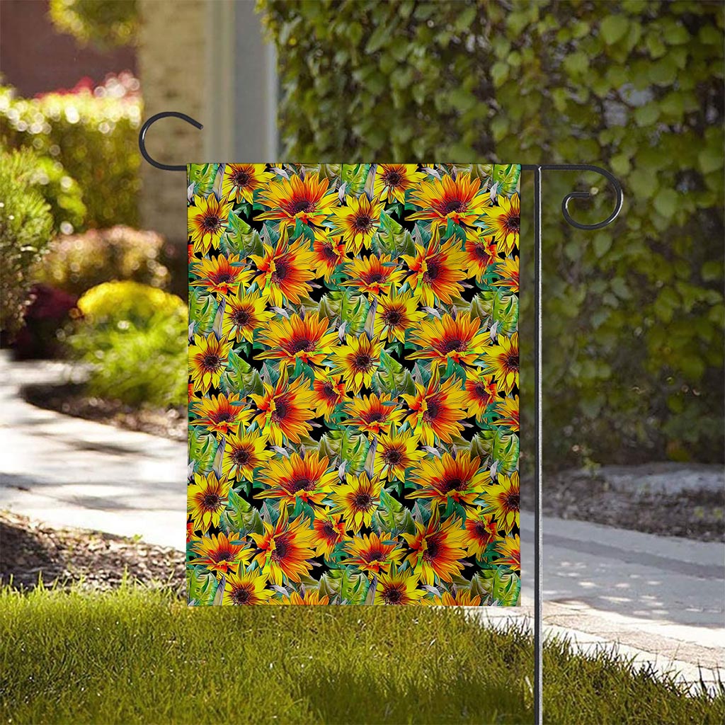 Autumn Sunflower Pattern Print House Flag