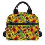 Autumn Sunflower Pattern Print Insulated Lunch Bag