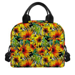 Autumn Sunflower Pattern Print Insulated Lunch Bag