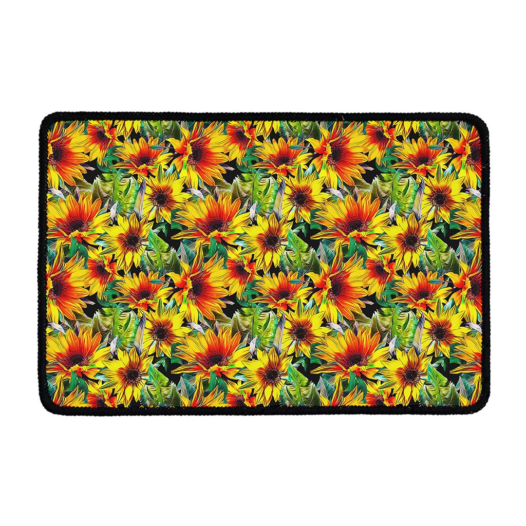Autumn Sunflower Pattern Print Kitchen Mat
