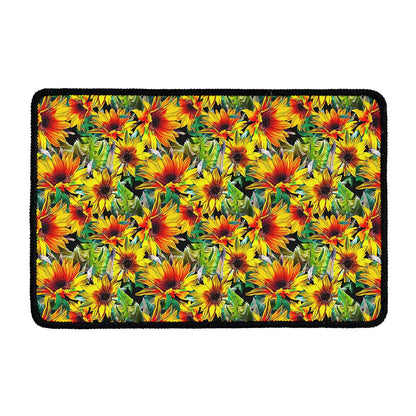 Autumn Sunflower Pattern Print Kitchen Mat