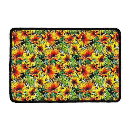 Autumn Sunflower Pattern Print Kitchen Mat