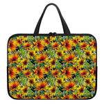 Autumn Sunflower Pattern Print Laptop Sleeve With Handle