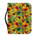 Autumn Sunflower Pattern Print Leather Bible Cover