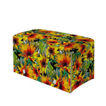 Autumn Sunflower Pattern Print Leather Tissue Box Cover