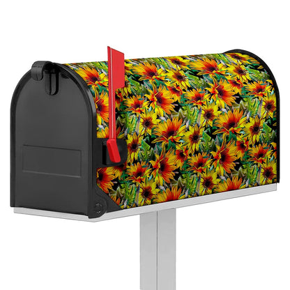 Autumn Sunflower Pattern Print Mailbox Cover