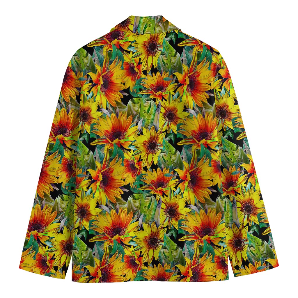 Autumn Sunflower Pattern Print Men's Blazer