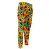 Autumn Sunflower Pattern Print Men's Compression Pants