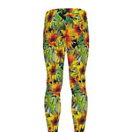 Autumn Sunflower Pattern Print Men's leggings