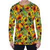 Autumn Sunflower Pattern Print Men's Long Sleeve T-Shirt