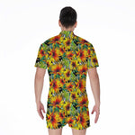 Autumn Sunflower Pattern Print Men's Rompers