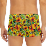Autumn Sunflower Pattern Print Men's Short Boxer Briefs