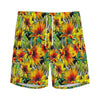 Autumn Sunflower Pattern Print Men's Sports Shorts