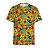 Autumn Sunflower Pattern Print Men's Sports T-Shirt