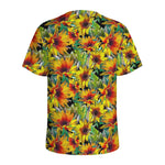 Autumn Sunflower Pattern Print Men's Sports T-Shirt