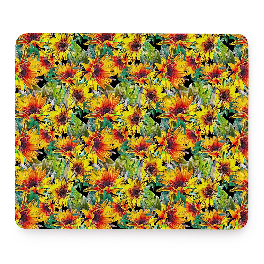 Autumn Sunflower Pattern Print Mouse Pad