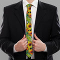 Autumn Sunflower Pattern Print Necktie