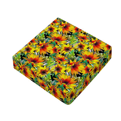 Autumn Sunflower Pattern Print Outdoor Seat Cushion Cover