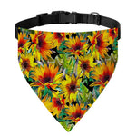 Autumn Sunflower Pattern Print Over The Collar Dog Bandana