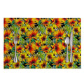 Autumn Sunflower Pattern Print Placemat