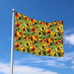 Autumn Sunflower Pattern Print Polyester Flag