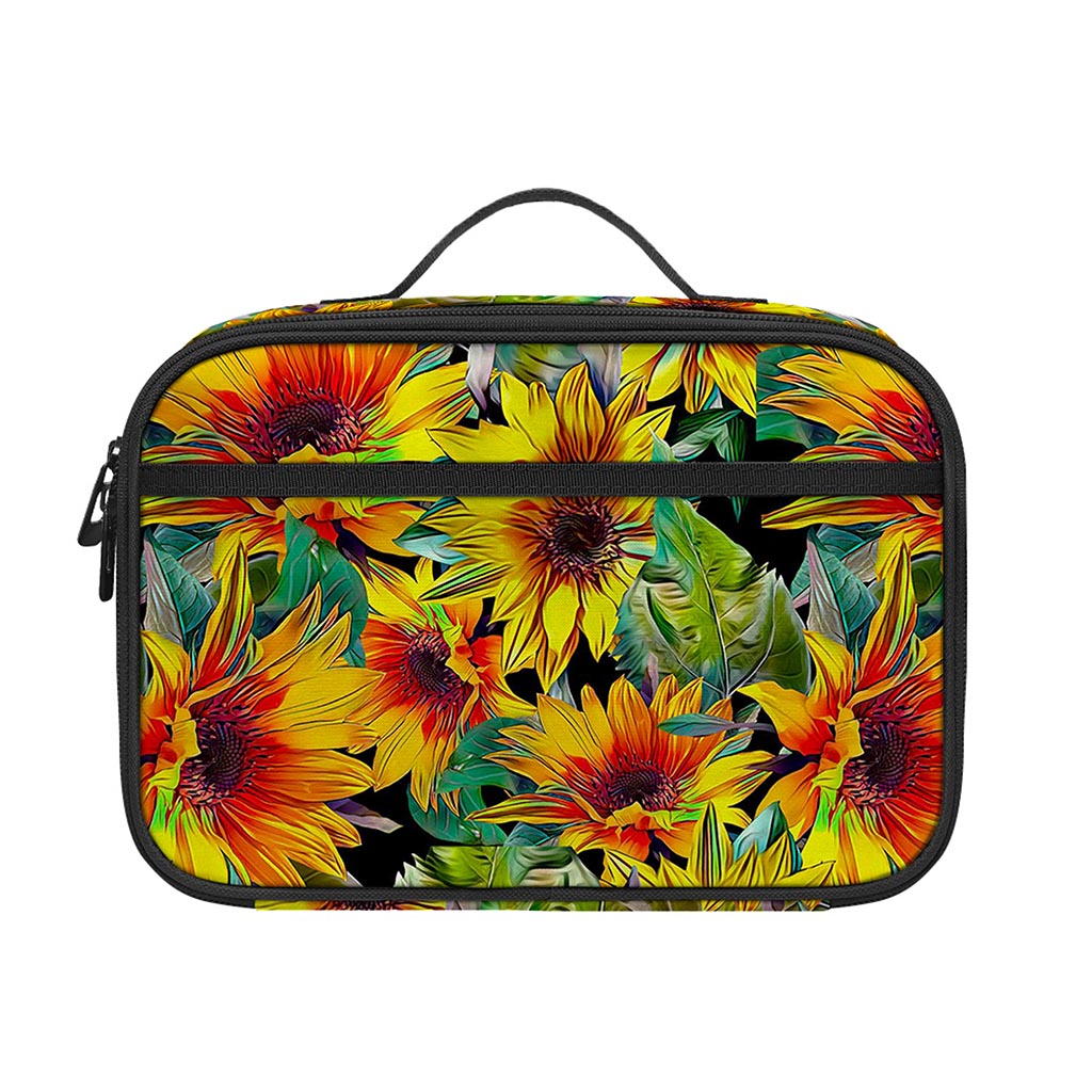 Autumn Sunflower Pattern Print Portable Lunch Bag