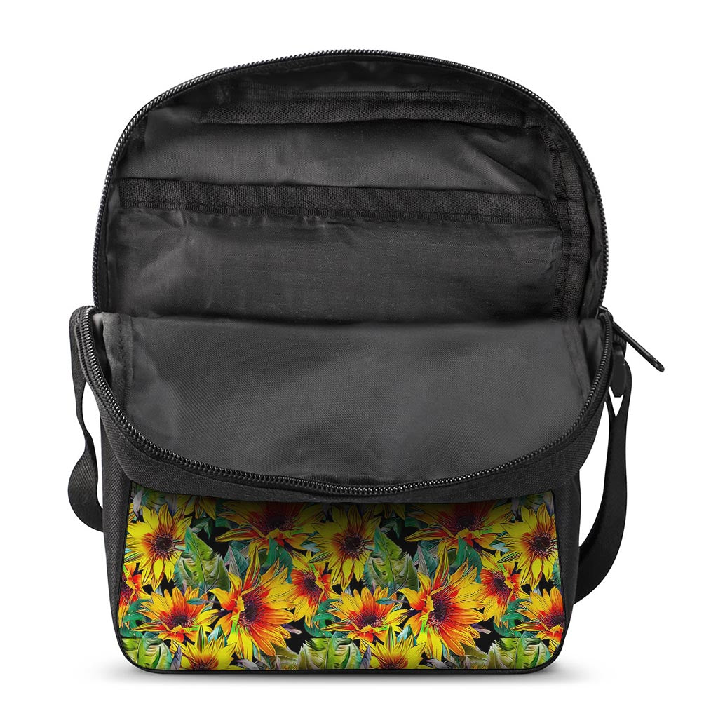 Autumn Sunflower Pattern Print Rectangular Crossbody Bag