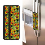 Autumn Sunflower Pattern Print Refrigerator Handle Covers