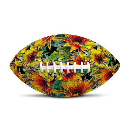 Autumn Sunflower Pattern Print Rugby Ball